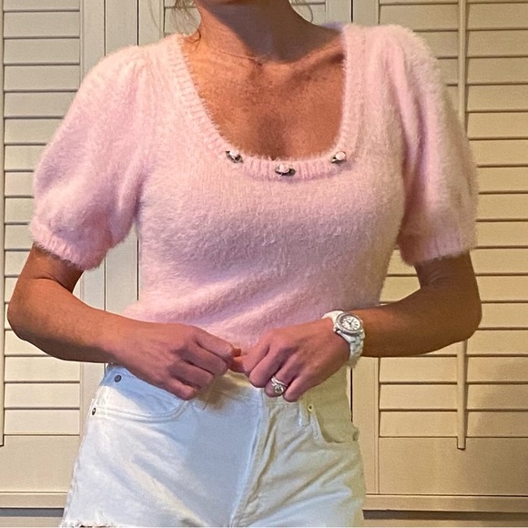 For Love and Lemons fuzzy cropped sweater - Picture 3 of 11